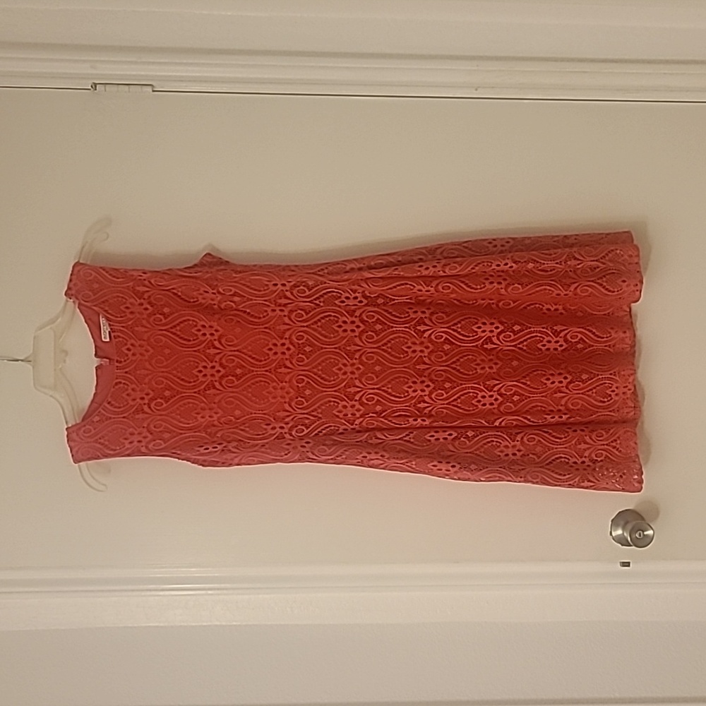 Pink lace overlay dress